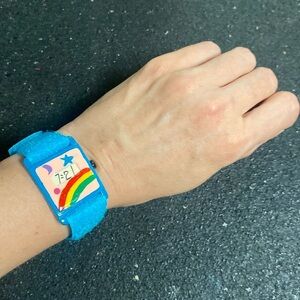 80s Colorful Blue Faux Wristwatch Bracelet